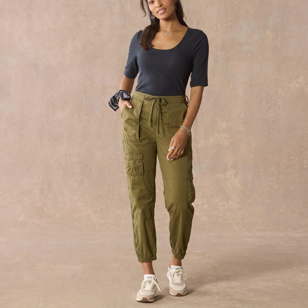 Sundance Pants Womens Army Green Geostitch Joggers Pants, Size 14, Nwt